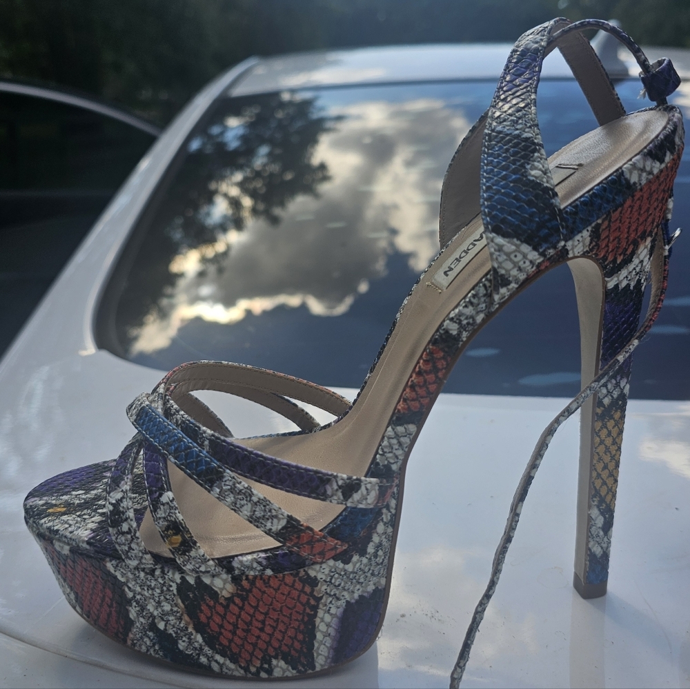 Steve Madden Multicolor Snakeskin Stiletto Heels Women Size 10